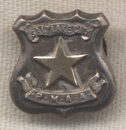 1910s-1920s Salt Lake City, Utah Police Mutual Aid Association (PMAA) Lapel Pin in Sterling & Gold