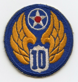 WWII USAAF 10th Air Force Patch Lightly Used
