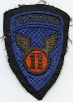 Gorgeous Late '40's US Army 11th Airborne Shoulder Patch. Japanese-Made in Bullion & Quilted