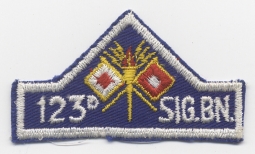 Circa 1950 US Army 123rd Signal Battalion Pocket Patch