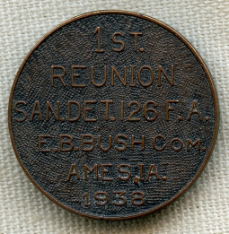Unique 20 Year Reunion Pin of San. Det. US Army 126th Field Artillery