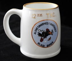Cool Korean War 1953 12th Tactical Reconnaissance Squadron Beer Mug Named to "Woody"