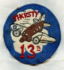 Rare Ca Late 1942 - Early 1943 USAAF 13th Troop Carrier Sq. Aussie Made Jacket Patch