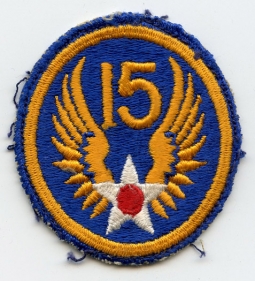 WWII USAAF 15th Air Force "Standard" Type Patch, Heavily Used
