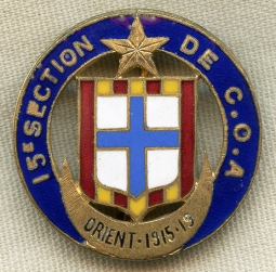 Ca. 1930's French Army Badge for the 15th Section Clerk & Workers (Military) Administration
