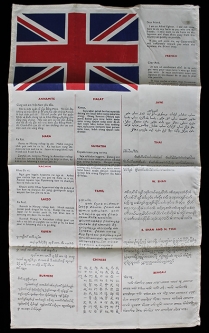 Rare WWII RAF & SOE (Special Operations Executive) 17 Language Blood Chit, 2nd Style, First Type