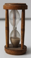 Vintage Late 1800's Wood and Glass Egg Timer