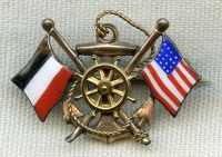 Early, Ca. 1870's Hamburg - Amerika Line Steamship Souvenir Pin with Exquisite Detail