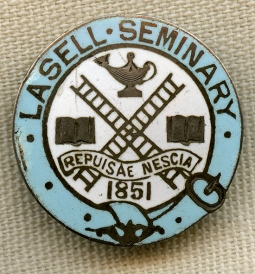 Rare, Early 1880's - 90's Graduation Pin from Lasell Seminary of Auburndale/Newton, Mass.