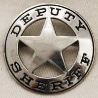 Great 1890's - Early 1900's Old West Deputy Sheriff Circle Star Badge in the "Texas" Style