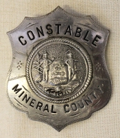 Beautiful 1890's Mineral County, West Virginia Constable Badge with Wonderful State Seal