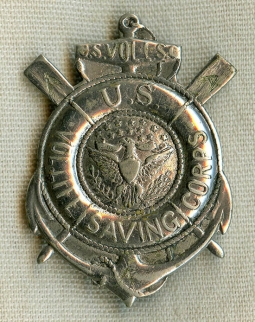 1890's US Volunteer Life Saving Corps (USVLSC) Member Badge #A165