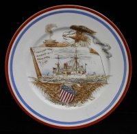 Beautiful Span-Am War Commemorative USS Maine Memorial Plate by Baltimore Pottery Co.