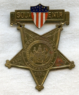 1899 Grand Army of the Republic GAR 33rd National Encampment Star Shaped Souvenir Badge