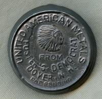 Great Ca. 1900 Dover, NH Adv. Lead Paperweight by United American Metals from the Foster's Democrat