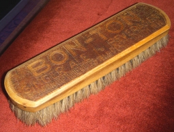 Circa 1900 Portsmouth Advertising "Bon-Ton" Lint Brush in Embossed Wood