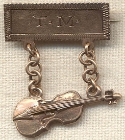 Beautiful 1905 10K Gold Violin Pin from St. Anthony's School
