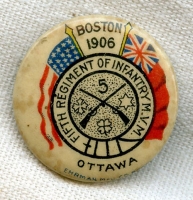1906 5th Infantry Massachusetts Volunteer Militia (MVM) Celluloid Pin