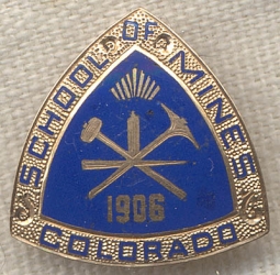 1906 Colorado School of Mines Graduation Pin in 14K Gold