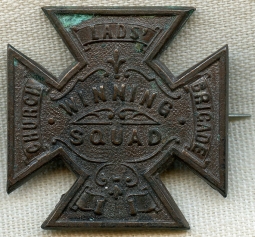 1900's - 1910's UK Church Lad's Brigade Winning Squad Bronze Cross Badge