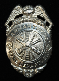 1910's - 1920's Harmon Township Vol. Fire Dept. Co. #1 Badge from Cheswick, PA