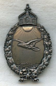 Prussian Naval Seaplane Pilot Badge in 800 Silver - NOT FOR SALE: DISPLAY ONLY