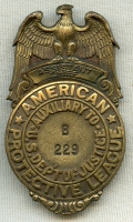 Rare Rank Ca 1918 American Protective League Assistant Chief Badge Type III