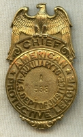 Rare Rank ca. 1918 American Protective League Chief Badge Type III in Excellent Condition