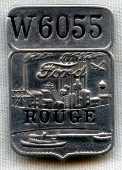1920s-1930s Ford Worker Badge from Rouge Plant (Michigan) #W6055