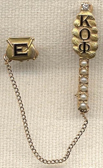 Vintage 1922 Kappa Omikron Phi Sorority Pin in Gold