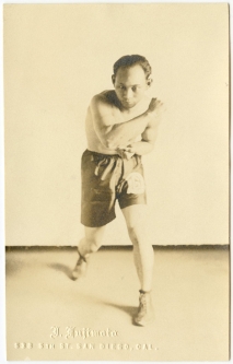 1923 Real Photo Postcard (RPPC) of Jiu-Jitsu Fighter Signed by San Diego Photographer