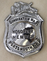 1930's - 1940's Portsmouth, NH Fire Dept. Combination No. 2 Honorary Member Badge