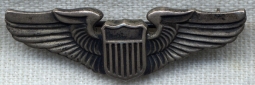 1930s US Air Corps Pilot "Hat" Wing Unmarked Sterling by Orber