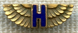 Beautiful, but Tiny "H" Aviation Co. Lapel Pin, Un-ID'd. 1930's? Hughes?