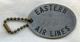 Oval 1930s Eastern Air Lines Baggage Tag for F. E. Davis