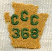 Extremely Rare Early 1930's Civilian Conservation Corps (CCC) Camp 368 Patch from Loganton, PA