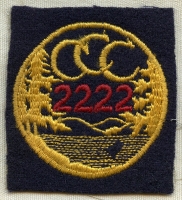 Rare Circa Late 1930's Civilian Conservation Corps (CCC) Camp 2222 Patch from Norwich, New York