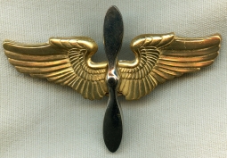 1930's US Air Corps (USAC) Aviation Cadet Visor Hat Badge in Excellent, Near Mint Condition