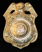 Beautiful 1930's - WWII Bath Iron Works Police Captain Badge in Near Mint Condition