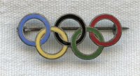 1936 Olympics (XI Olympiad) Multi-Colored Pin Made in Germany