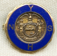 Great 1937 Nursing School Graduation Pin from NY State Hospital Central Islip in 10K Gold