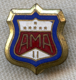 1940's - 1950's American Motorcycle Association 11 Year Membership Lapel Pin