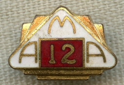 1940's - 1950's American Motorcycle Association 12 Year Membership Pin