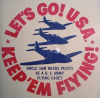 1941 US Army Air Corps "Let's Go! U.S.A. Keep 'Em Flying!" Recruiting Poster