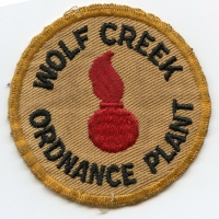 Rare, Early WWII Ca. 1942 Wolf Creek Ordnance Plant War Worker Shoulder Patch from Milan, TN