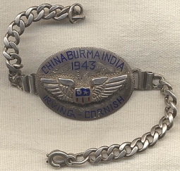 Great 1943 CBI Pilot ID Bracelet