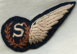 Scarce Variant Ca. 1943 RAF Signaler (Wireless Operator) Wing, UK-Made, Padded for Service Dress