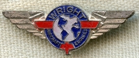 Great Circa 1943 Wright Aircraft Engines Sterling Lapel Wing