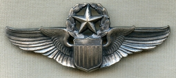 Ca. 1944 Beautiful, Iconic USAAF Command Pilot Wing in Sterling Silver by Josten