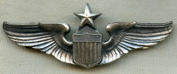 Ca. 1944 Beautiful, Iconic USAAF Senior Pilot Wing in Sterling Silver by Josten